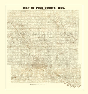 Vintage Map of Pok County, Iowa 1895