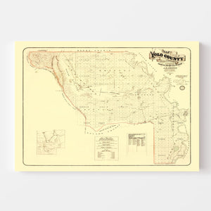 Vintage Map of Yolo County, California 1871
