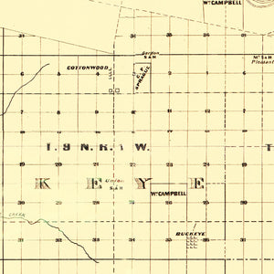 Vintage Map of Yolo County, California 1871