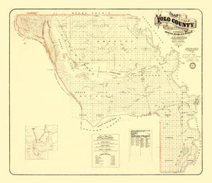 Vintage Map of Yolo County, California 1871
