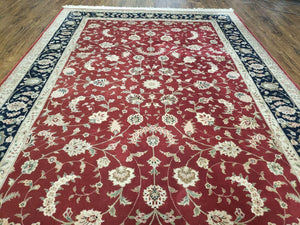 6' X 9' Vintage Fine Oriental Floral Handmade Wool Rug Vegetable Dyes Red Nice