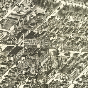 Vintage Map of Springfield, Massachusetts 1875