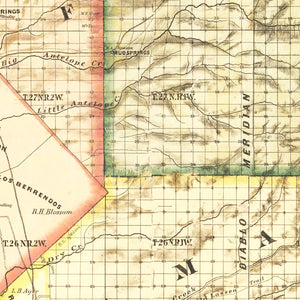 Vintage Map of Tehama County, California 1878