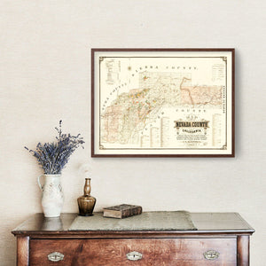 Vintage Map of Nevada County, California 1880