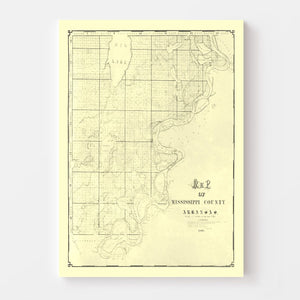 Vintage Map of Mississippi County, Arkansas 1898