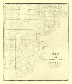 Vintage Map of Mississippi County, Arkansas 1898
