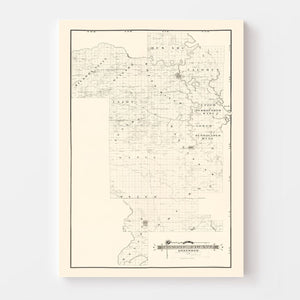 Vintage Map of Prairie County, Arkansas 1892