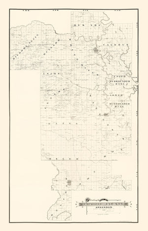 Vintage Map of Prairie County, Arkansas 1892