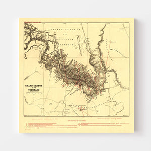 Vintage Map of the Grand Canyon 1904
