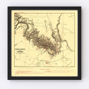 Vintage Map of the Grand Canyon 1904