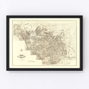 Vintage Map of Larimer County, Colorado 1884
