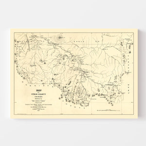 Vintage Map of Pitkin County, Colorado 1884