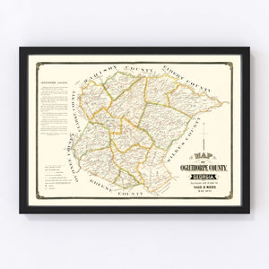 Vintage Map of Oglethorpe County, Georgia 1894