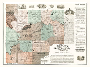 Vintage Map of Cherokee County, Georgia 1895