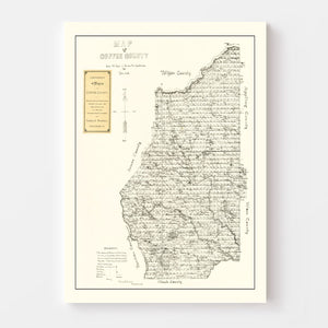 Vintage Map of Coffee County, Georgia 1891