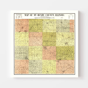 Vintage Map of McHenry County, Illinois 1903