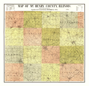 Vintage Map of McHenry County, Illinois 1903