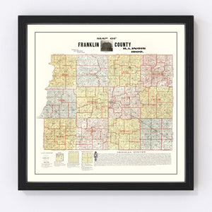 Vintage Map of Franklin County, Illinois 1900