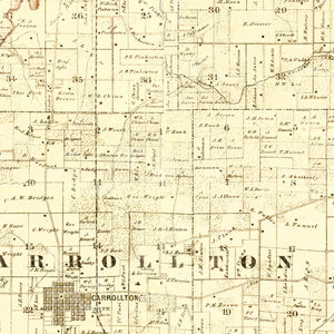 Vintage Map of Greene County, Illinois 1861