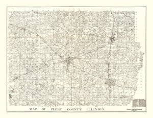 Vintage Map of Perry County, Illinois 1908