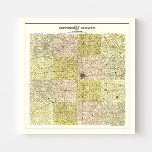 Vintage Map of Jefferson County, Illinois 1900