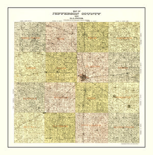 Vintage Map of Jefferson County, Illinois 1900
