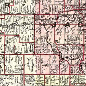 Vintage Map of Carroll County, Indiana 1898