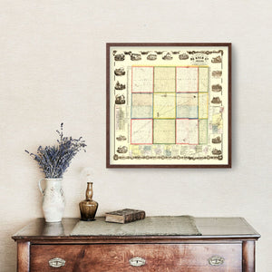 Vintage Map of Dekalb County, Indiana 1863