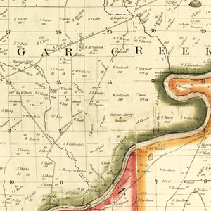 Vintage Map of Vigo County, Indiana 1858