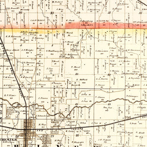 Vintage Map of Randolph County, Indiana 1865