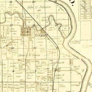 Vintage Map of Vermillion County, Indiana 1872
