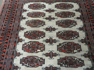 4' X 6' Vintage Handmade Bokhara Turkoman Pakistan Wool Rug Carpet Nice