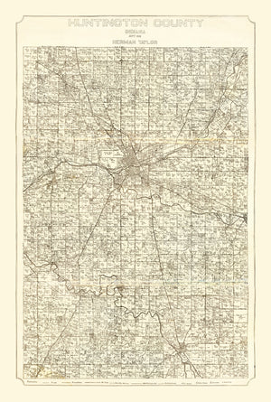 Vintage Map of Huntington County, Indiana 1903