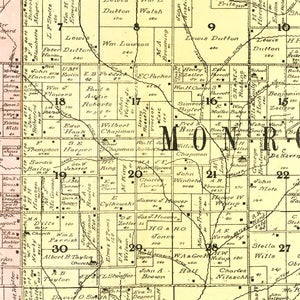 Vintage Map of Pulaski County, Indiana 1907