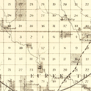 Vintage Map of Greenwood County, Kansas 1877