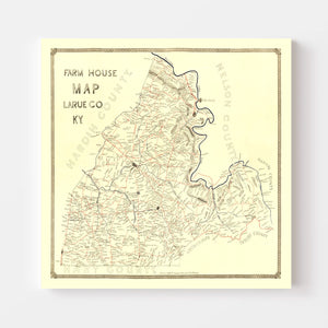 Vintage Map of Larue County, Kentucky 1899