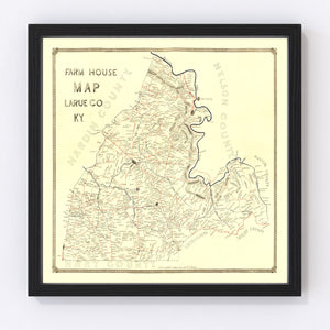Vintage Map of Larue County, Kentucky 1899