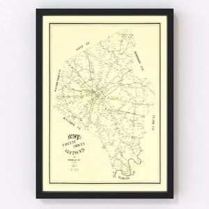 Vintage Map of Fayette County, Kentucky 1891