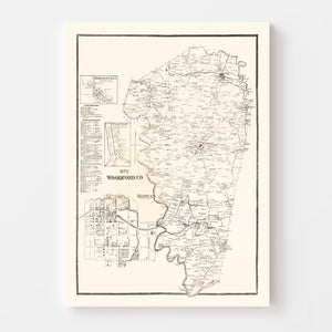 Vintage Map of Woodford County, Kentucky 1870