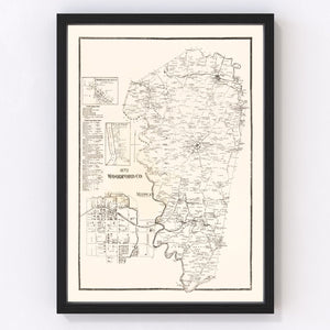 Vintage Map of Woodford County, Kentucky 1870