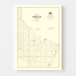 Vintage Map of Avoyelles Parish, Louisiana 1860