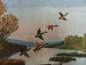 2' X 3' Vintage Handmade Pakistan Pictorial Rug Carpet Scenery Bird Tree Wow