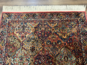 Karastan Rug 4x6, Multicolor Panel Kirman #717, Wool Original 700 Series Vintage