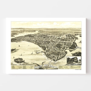 Vintage Map of Wareham, Massachusetts 1885