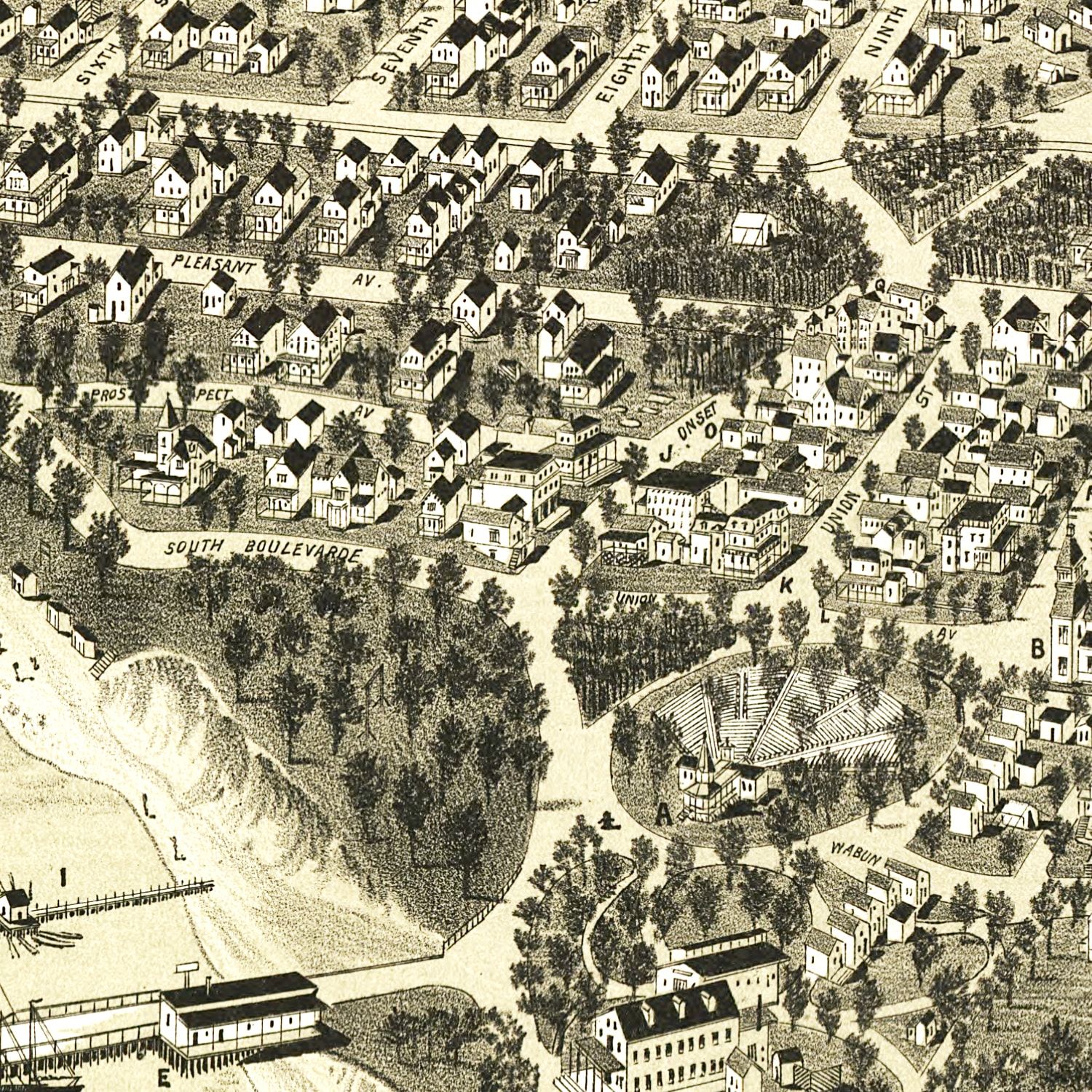 Vintage Map of Wareham, Massachusetts 1885