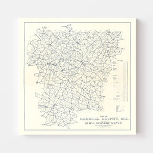 Vintage Map of Carroll County, Maryland 1911
