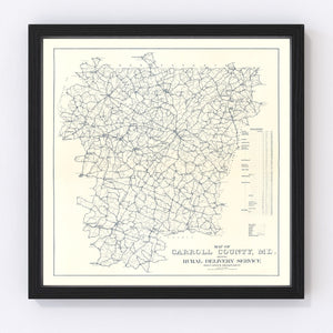 Vintage Map of Carroll County, Maryland 1911