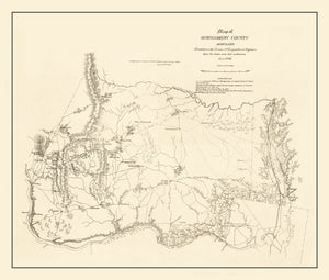 Vintage Map of Montgomery County, Maryland 1862