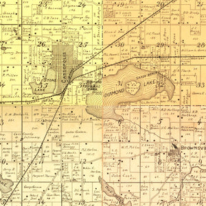 Vintage Map of Cass County, Michigan 1897