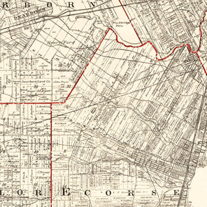 Vintage Map of Wayne County, Michigan 1915